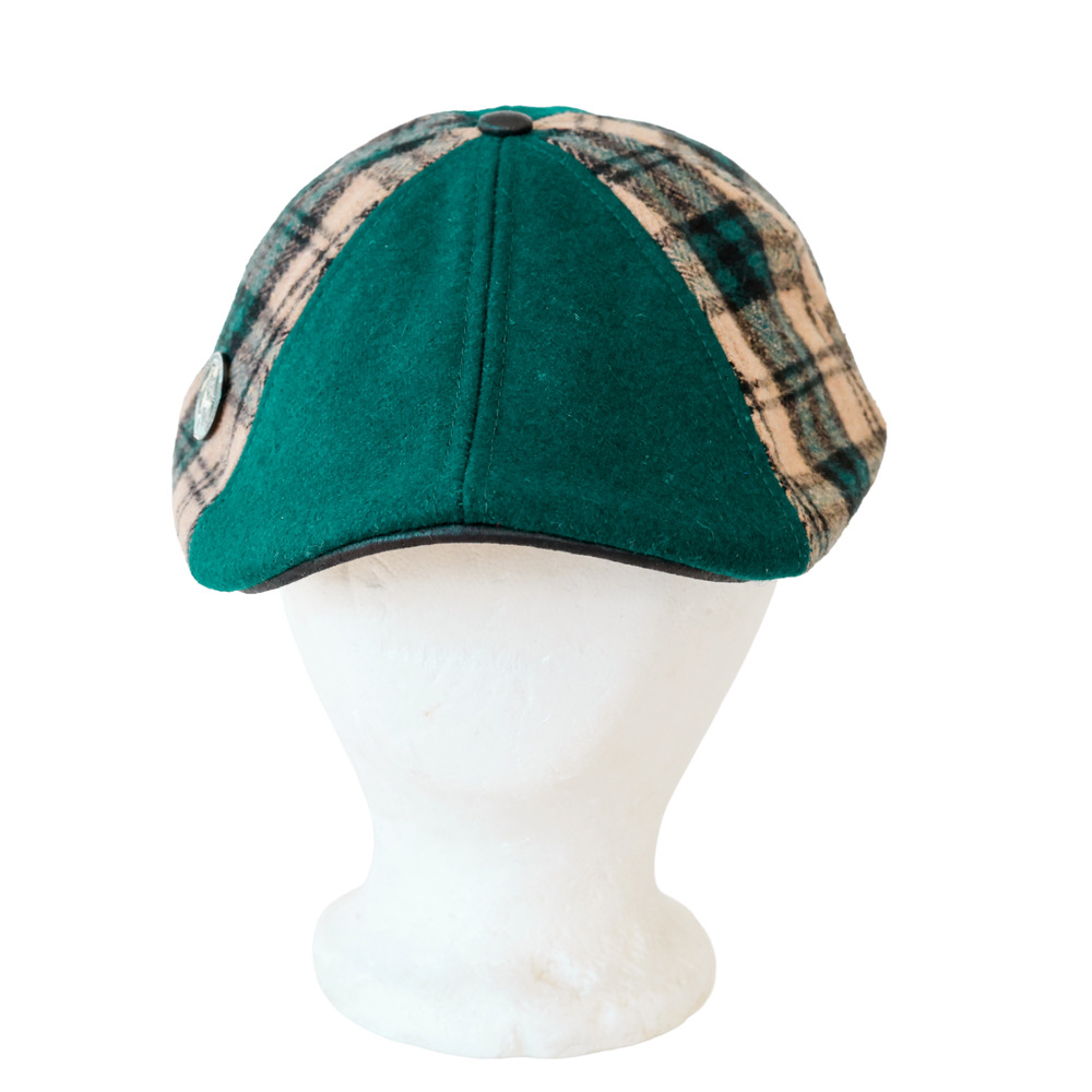 Boston Scally The Craic Pin Plaid Newsboy Cap M/L Preppy Gatsby Wool Blend Hat - Picture 2 of 16